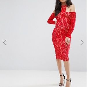 Red Lace Chocker Dress